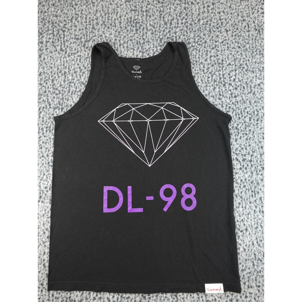 Diamond Supply Co Tank Top Mens Large Black Graphic DL-98 Cotton Skate‎ Shirt